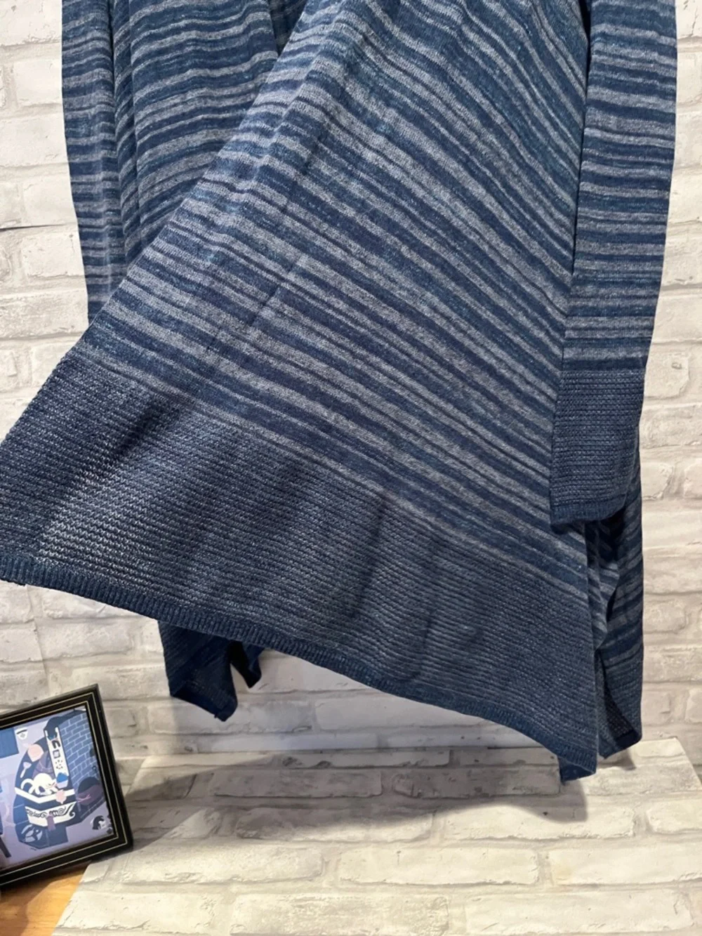 Dana Buchman Blue Striped Open Drape Cardigan new with tags XL sweater top